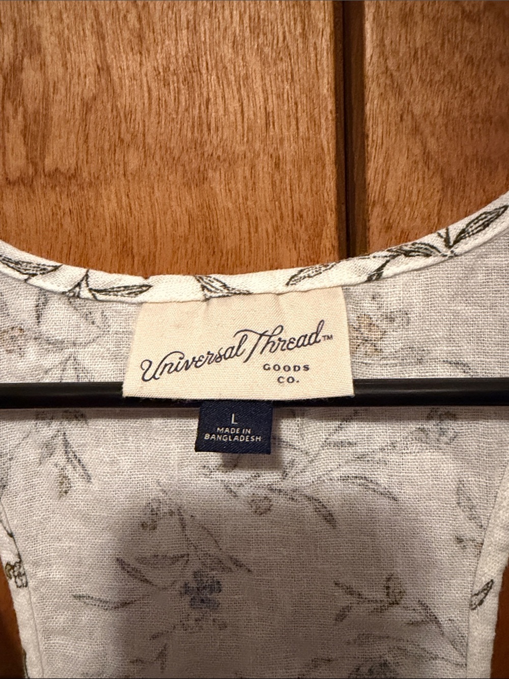 Universal Thread Cream Floral Racerback Dress with Subtle Green and Blue Print - Picture 2 of 4